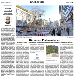 BNN-Bericht "Die ersten Platanen fallen"